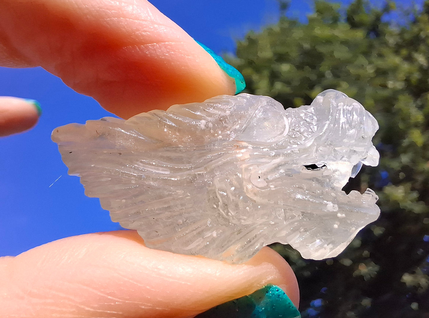 Libyan Desert Glass DRAGON HEAD carving, 9.66g, Tektite (Ref: Dragon 3)