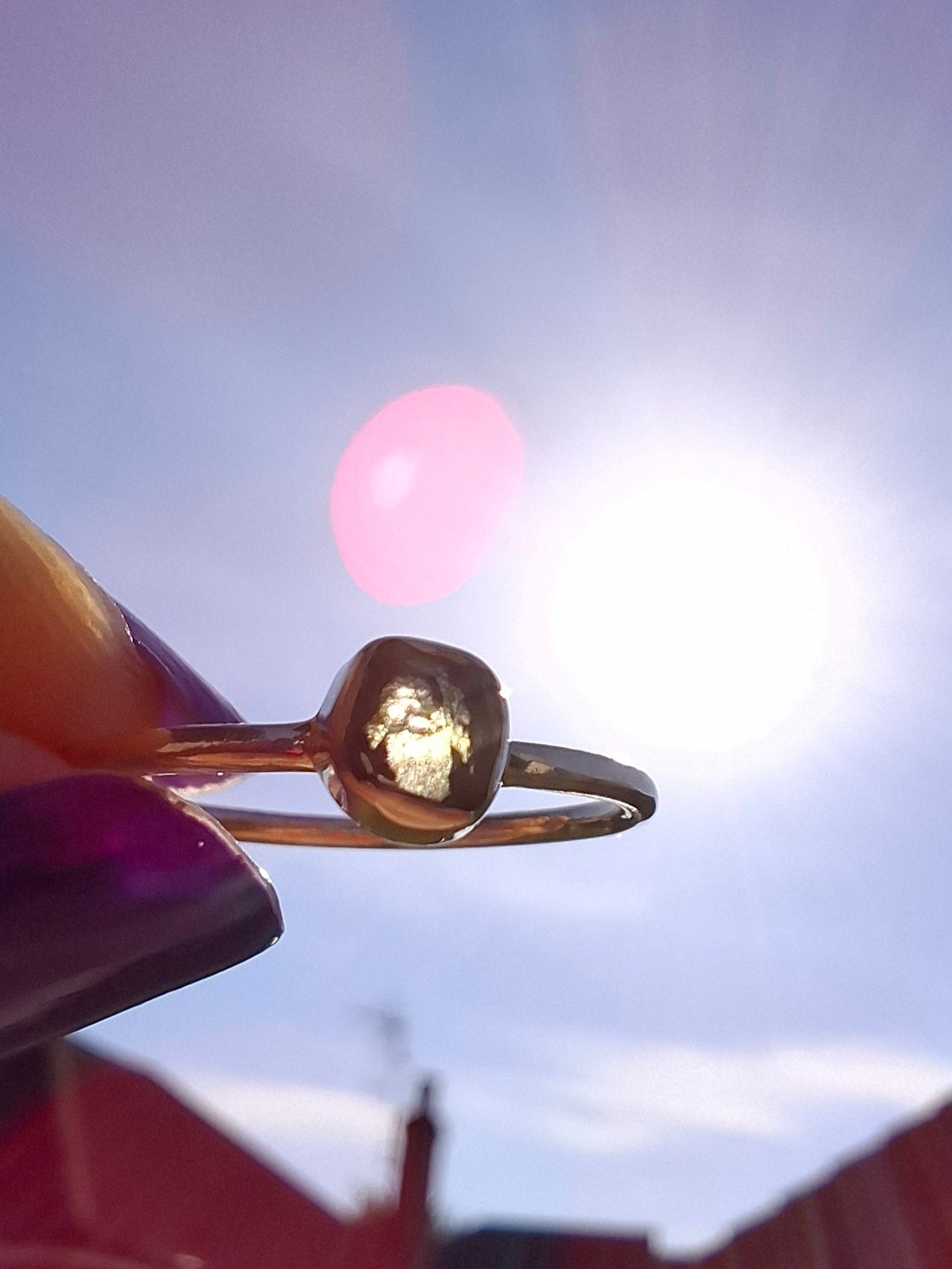 Moldavite Ring, size large L/small M, 925 Silver, Tektite (Ref: R37)