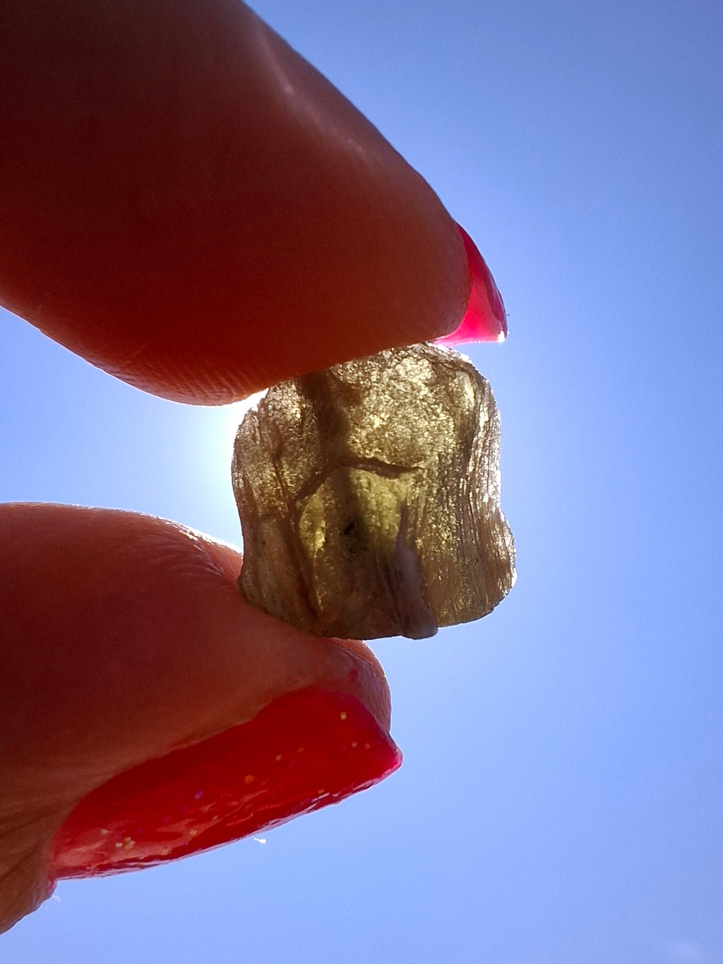 Moldavite Piece, SNOWFLAKE, FROSTED, BRUSNA, 1.05g, Tektite (Ref: 1501)