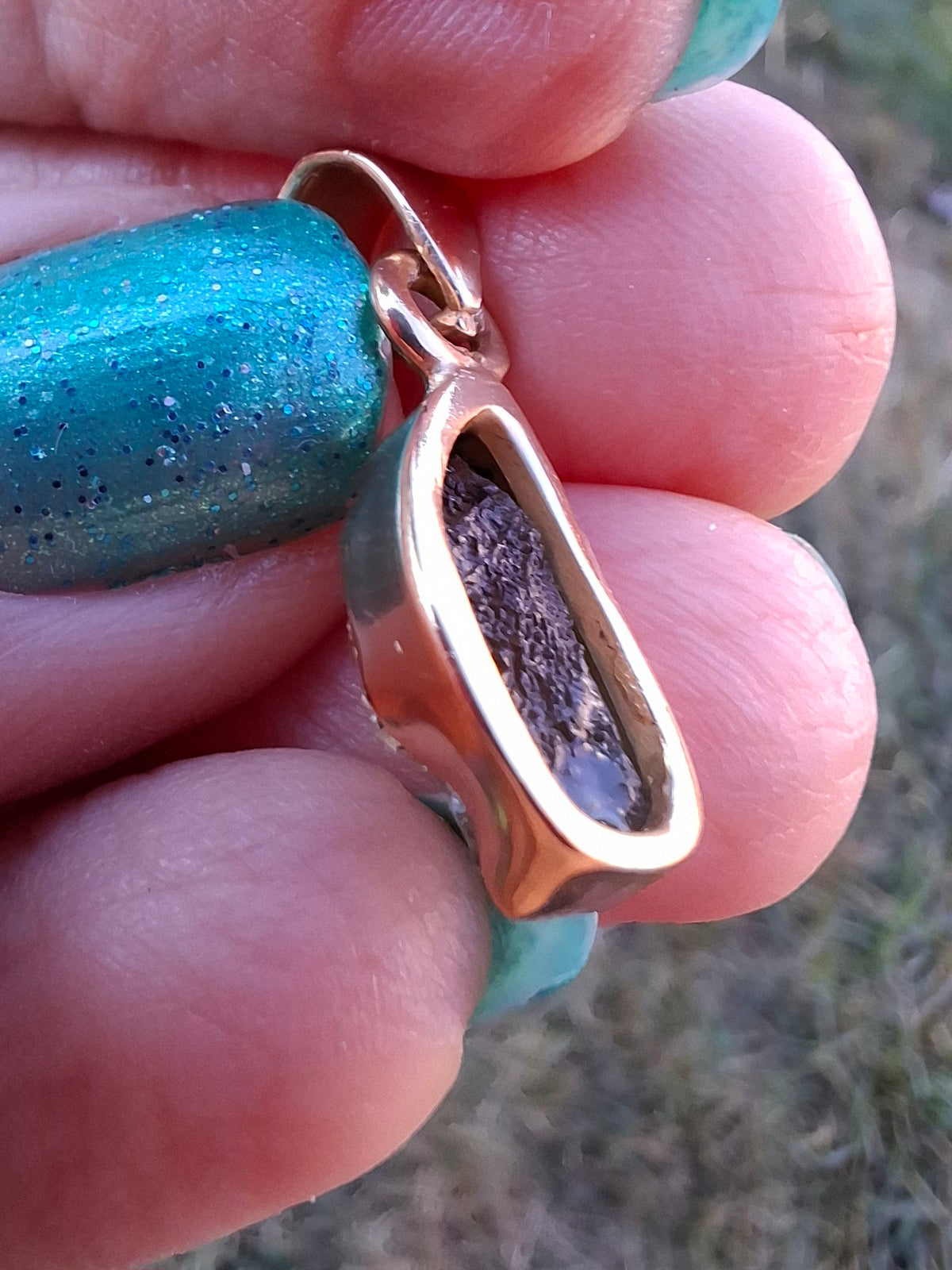 Moldavite Pendant, 14K GOLD Plated, Tektite (Ref: P450)