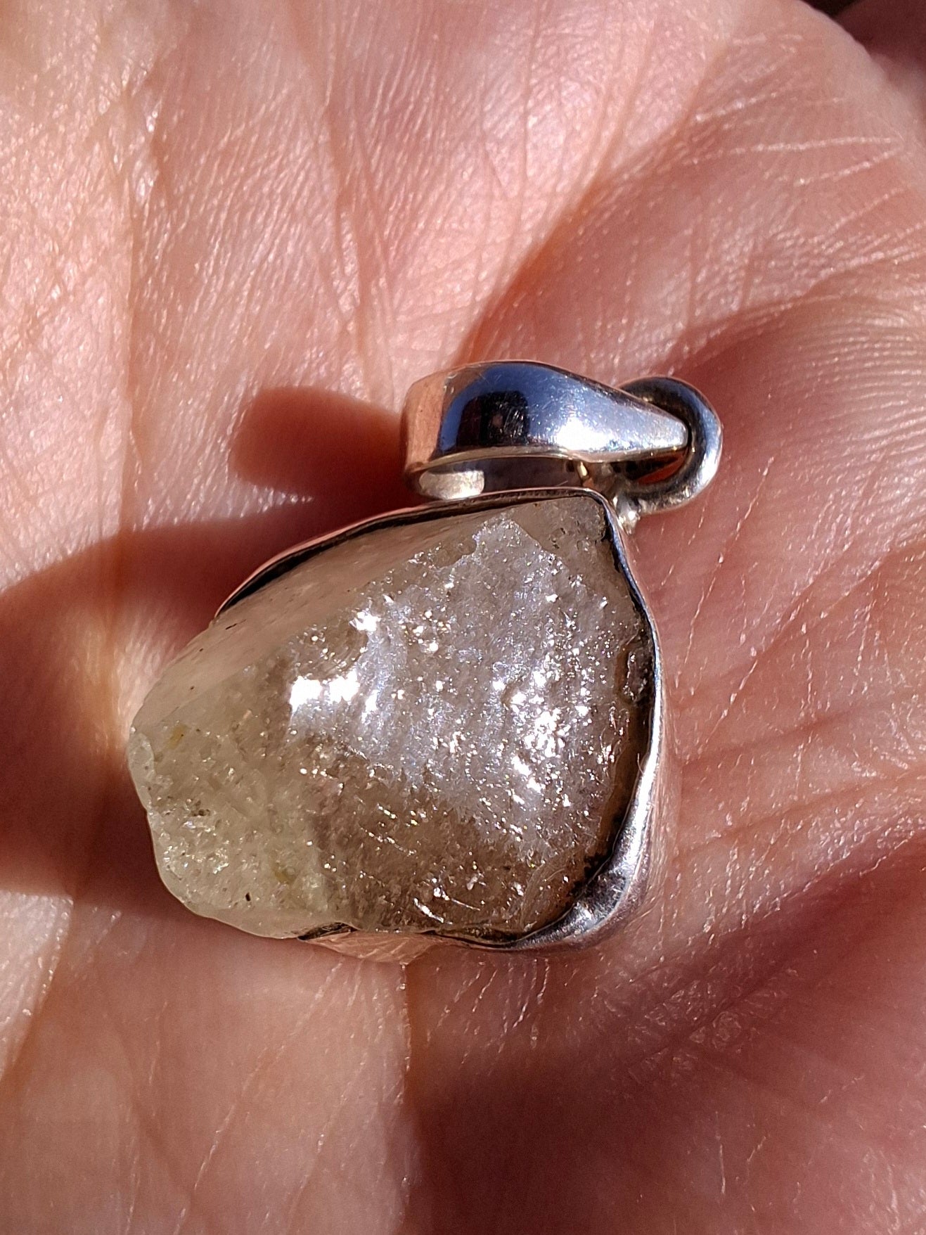 Libyan Desert Glass Pendant, 925 Silver, Tektite (Ref: LP104)