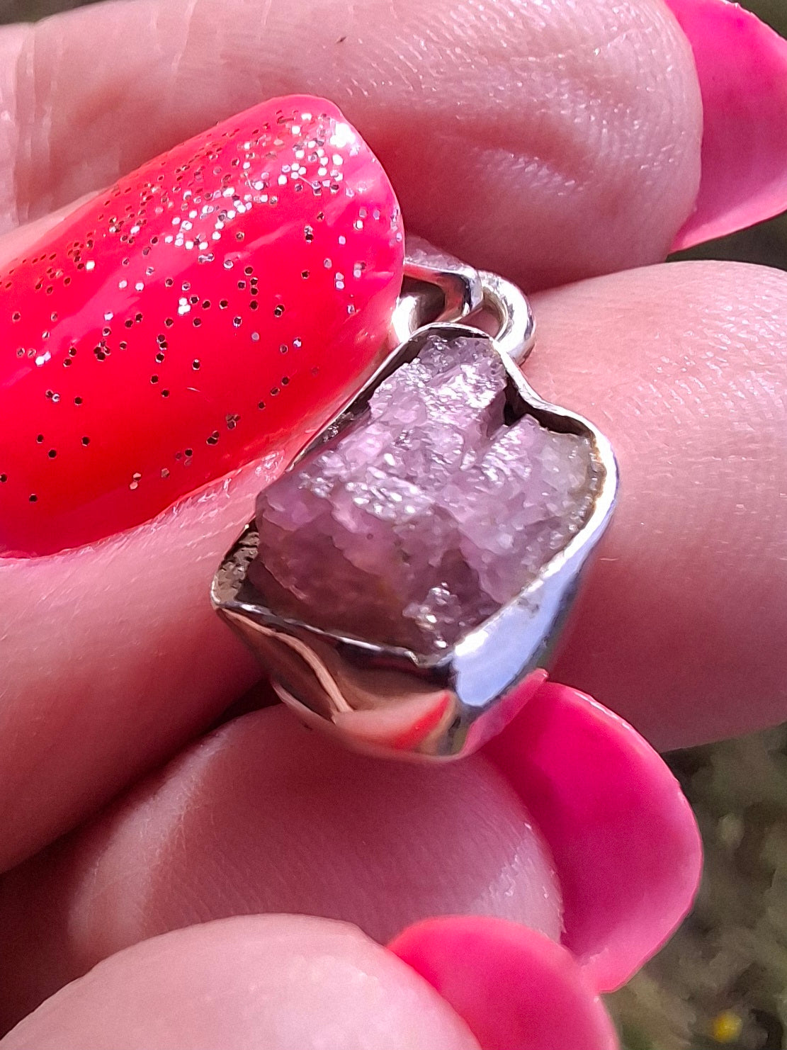 Pink Tourmaline Pendant, 925 Silver, Crystal (Ref: PT73)