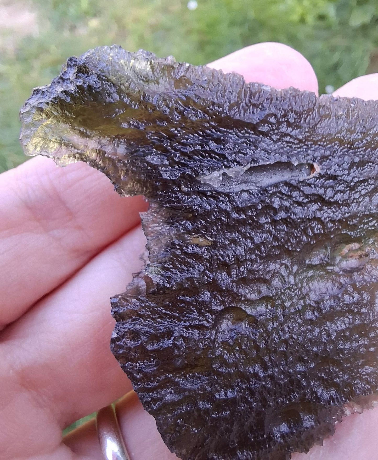 Moldavite Piece, ANGEL CHIME, CHLUM MAROUSKOVO POLE, 23.61g, Tektite (Ref: 1165)