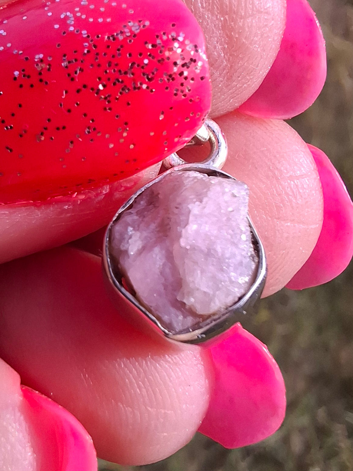 Pink Tourmaline Pendant, 925 Silver, Crystal (Ref: PT91)