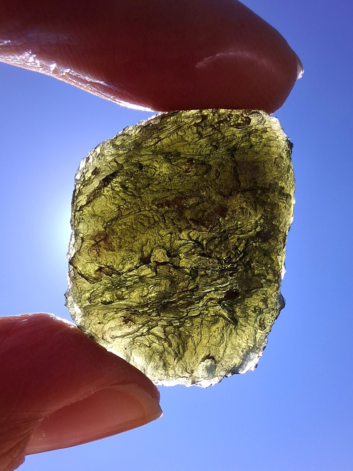 Moldavite Piece, CHLUM, 12.82g, Tektite (Ref: 1046)