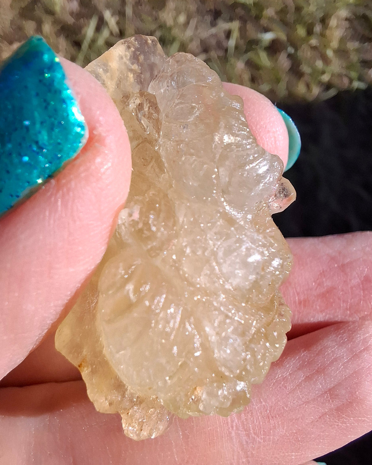 Libyan Desert Glass GANESHA carving, 18.39g, Tektite (Ref: Ganesha3)