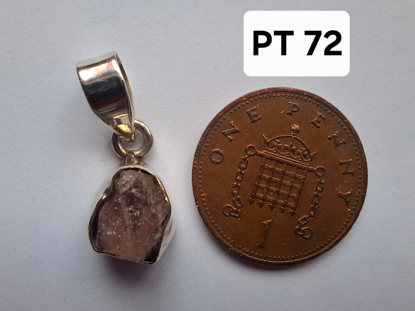 Pink Tourmaline Pendant, 925 Silver, Crystal (Ref: PT72)