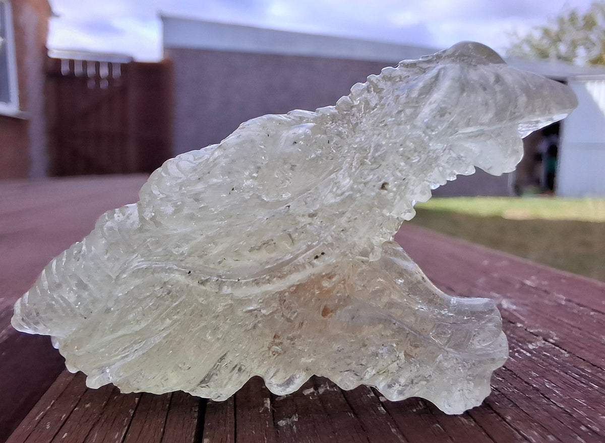 Libyan Desert Glass DRAGON HEAD carving, 22.42g, Tektite (Ref: Dragon 2)