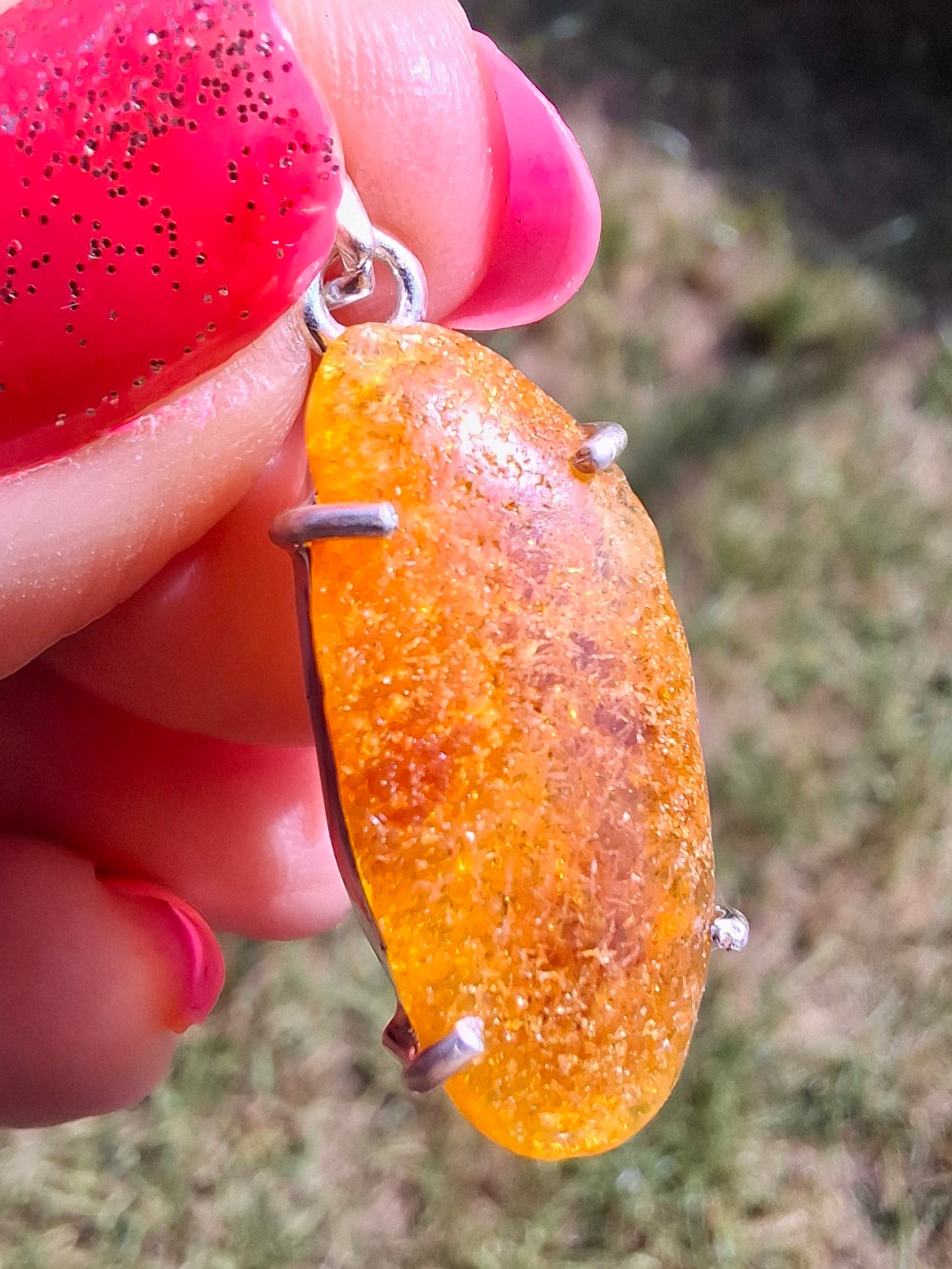 Baltic Amber Pendant, 925 Silver, Fossil (Ref: AP12)