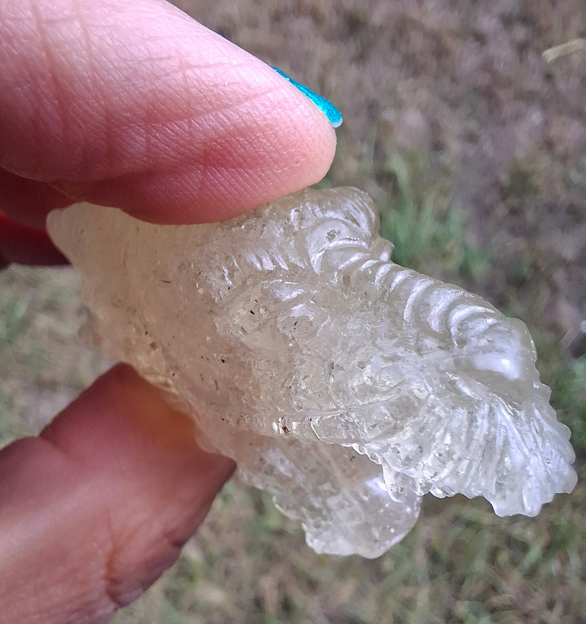 Libyan Desert Glass DRAGON HEAD carving, 22.42g, Tektite (Ref: Dragon 2)