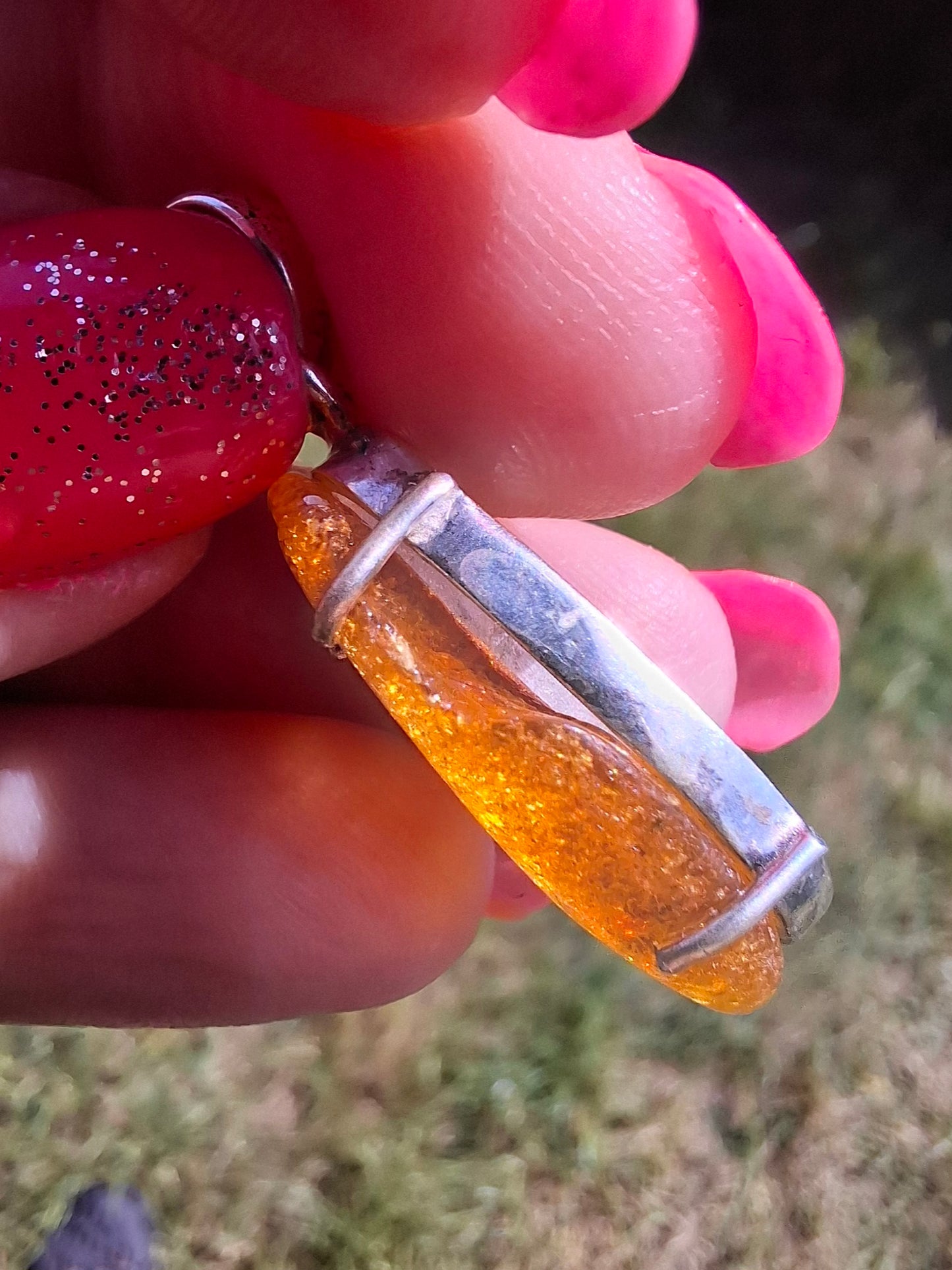 Baltic Amber Pendant, 925 Silver, Fossil (Ref: AP12)