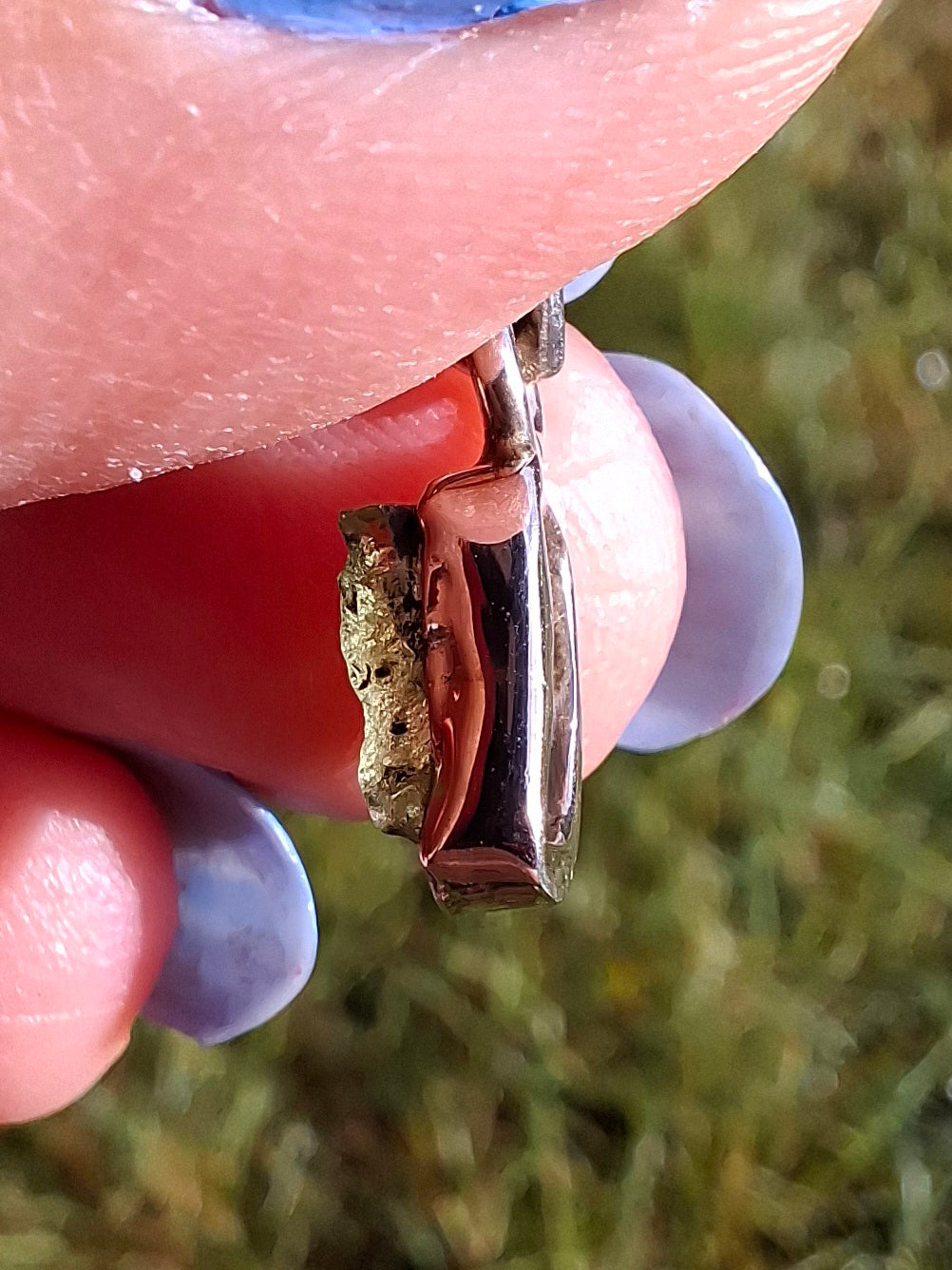 Moldavite Pendant, 925 Silver, Tektite (Ref: P39)