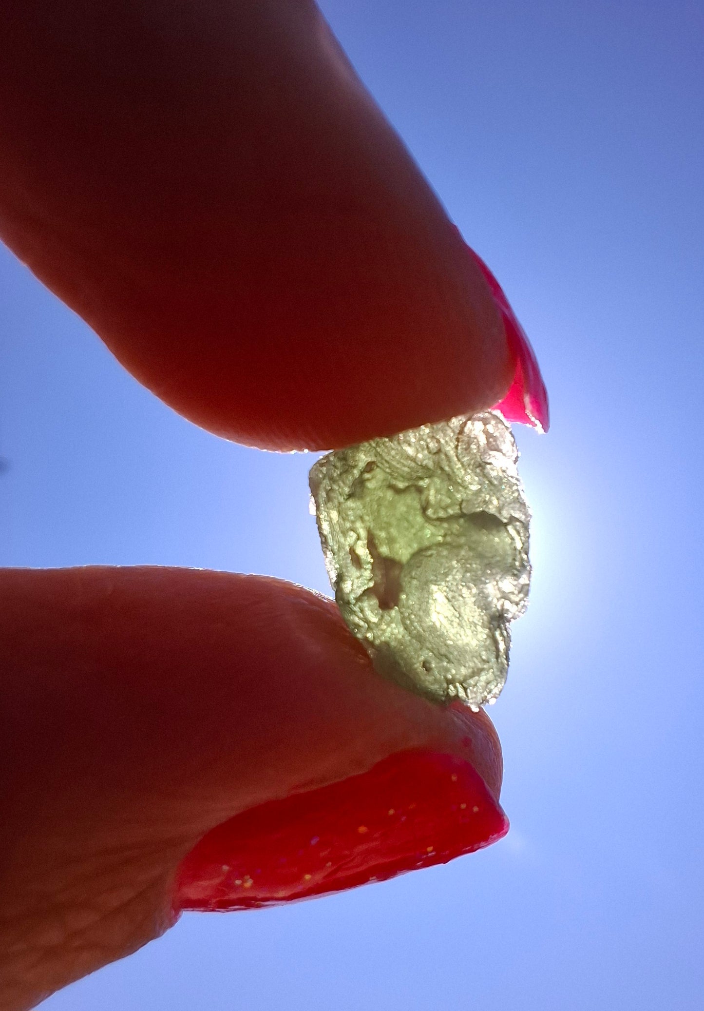 Moldavite Piece, SNOWFLAKE, FROSTED, BRUSNA, Tektite (Ref: 1492)