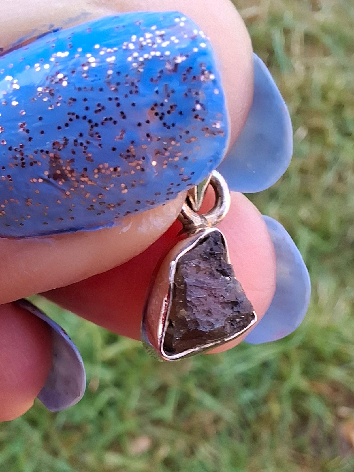 Moldavite Pendant, 925 Silver, Tektite (Ref: P34)
