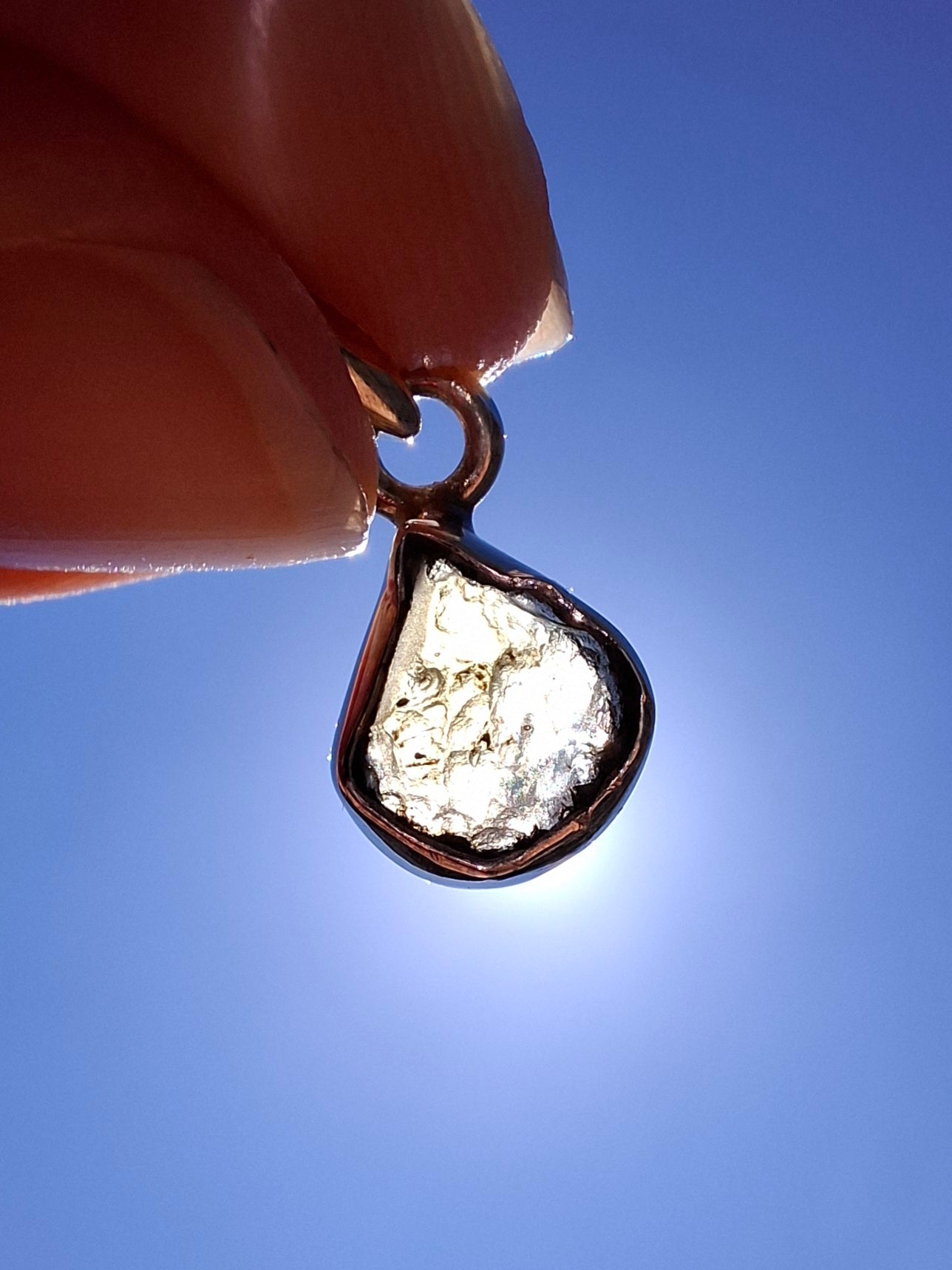 Moldavite Pendant, 925 Silver, Tektite (Ref: P63)