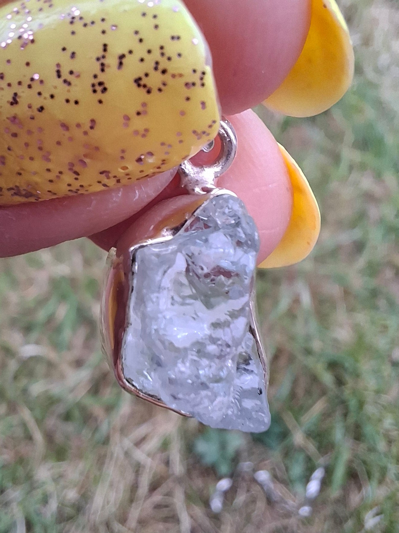 Aquamarine Pendant, 925 Silver, Crystal (Ref: AQ14)