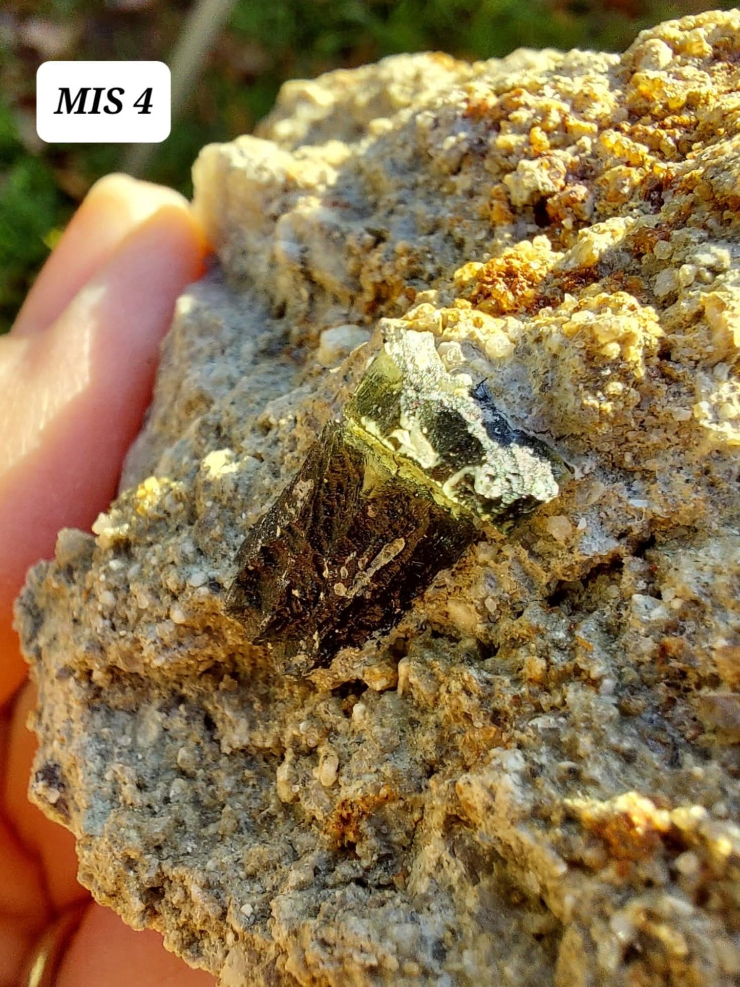 Moldavite In-Situ (in matrix), Besednice, Est- 2g, Tektite (Ref: MIS4)