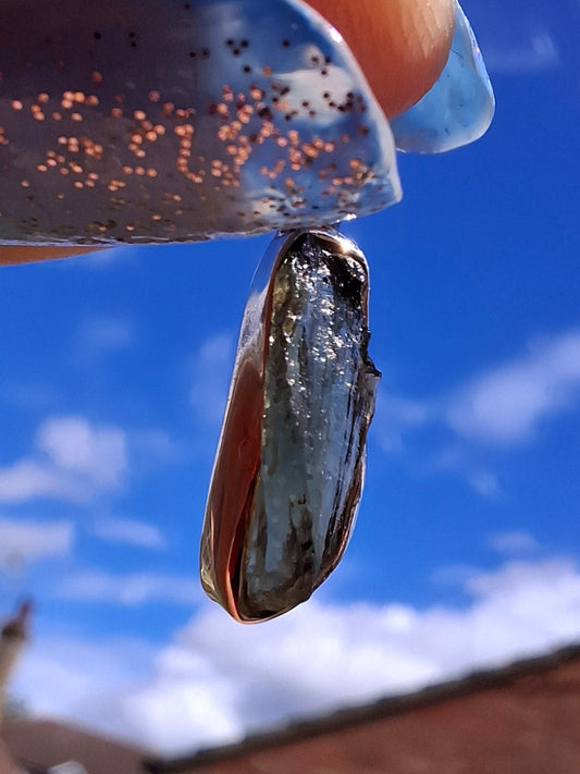Moldavite Pendant, 925 Silver, Tektite (Ref: P82)