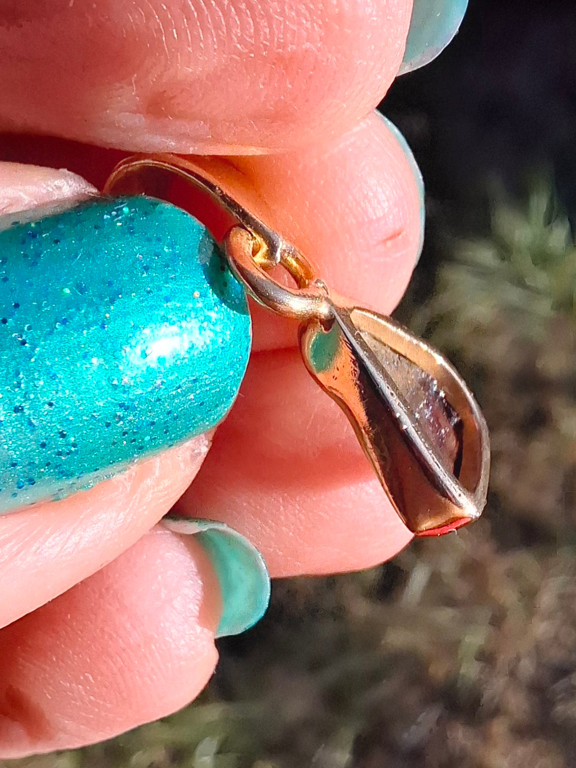 Moldavite Pendant, 14K GOLD Plated, Tektite (Ref: P452)