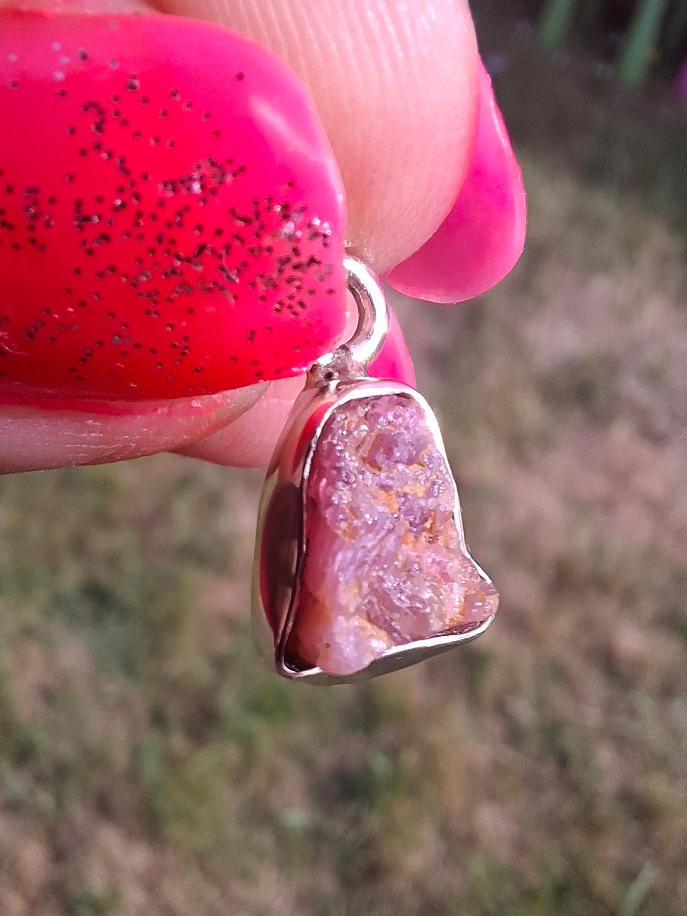 Pink Tourmaline Pendant, 925 Silver, Crystal (Ref: PT88)
