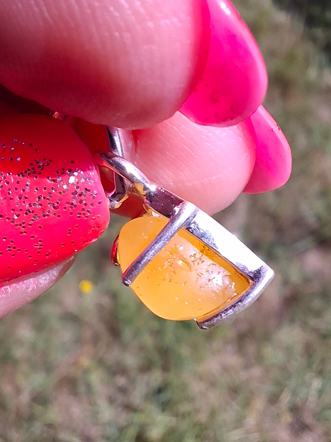 Baltic Amber Pendant, 925 Silver, Fossil (Ref: AP18)