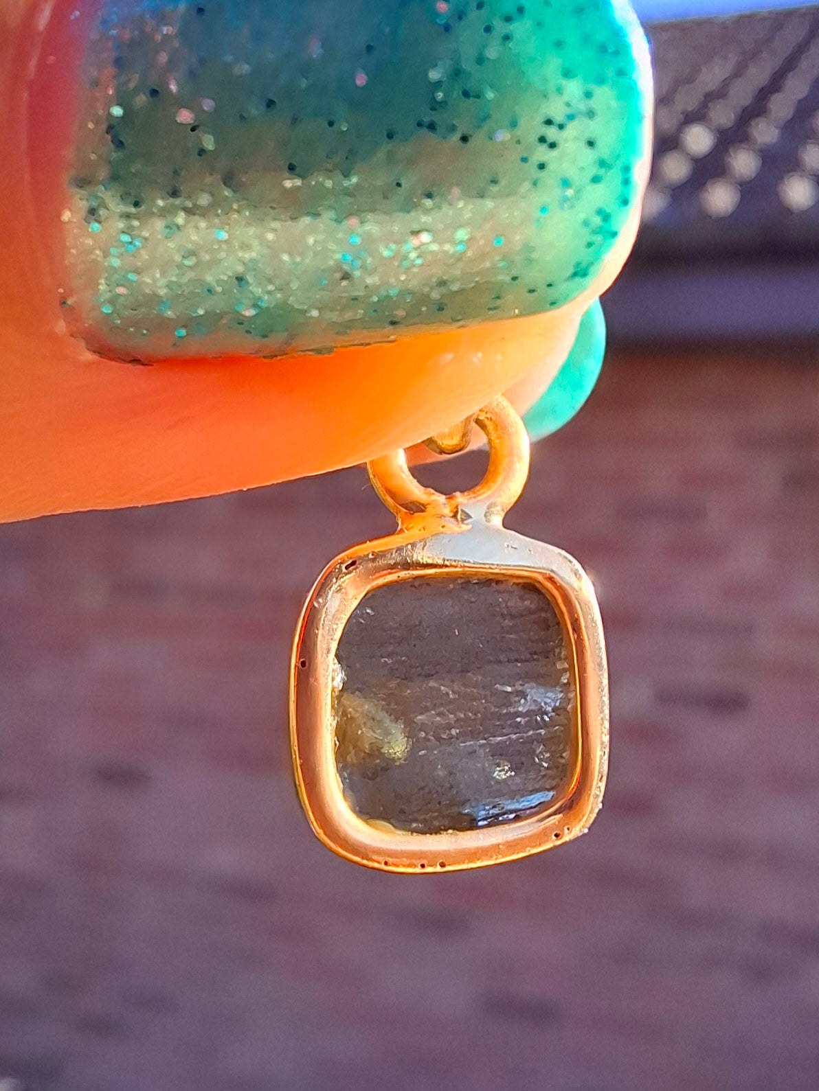 Moldavite Pendant, 14K GOLD Plated, Tektite (Ref: P453)
