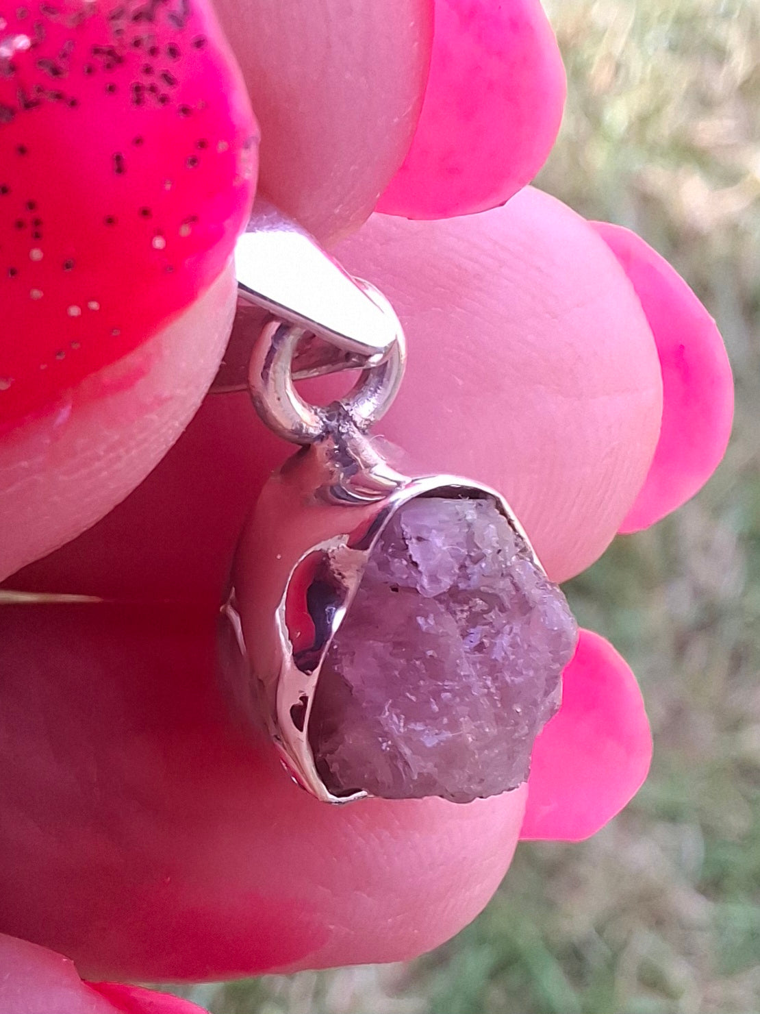 Pink Tourmaline Pendant, 925 Silver, Crystal (Ref: PT72)