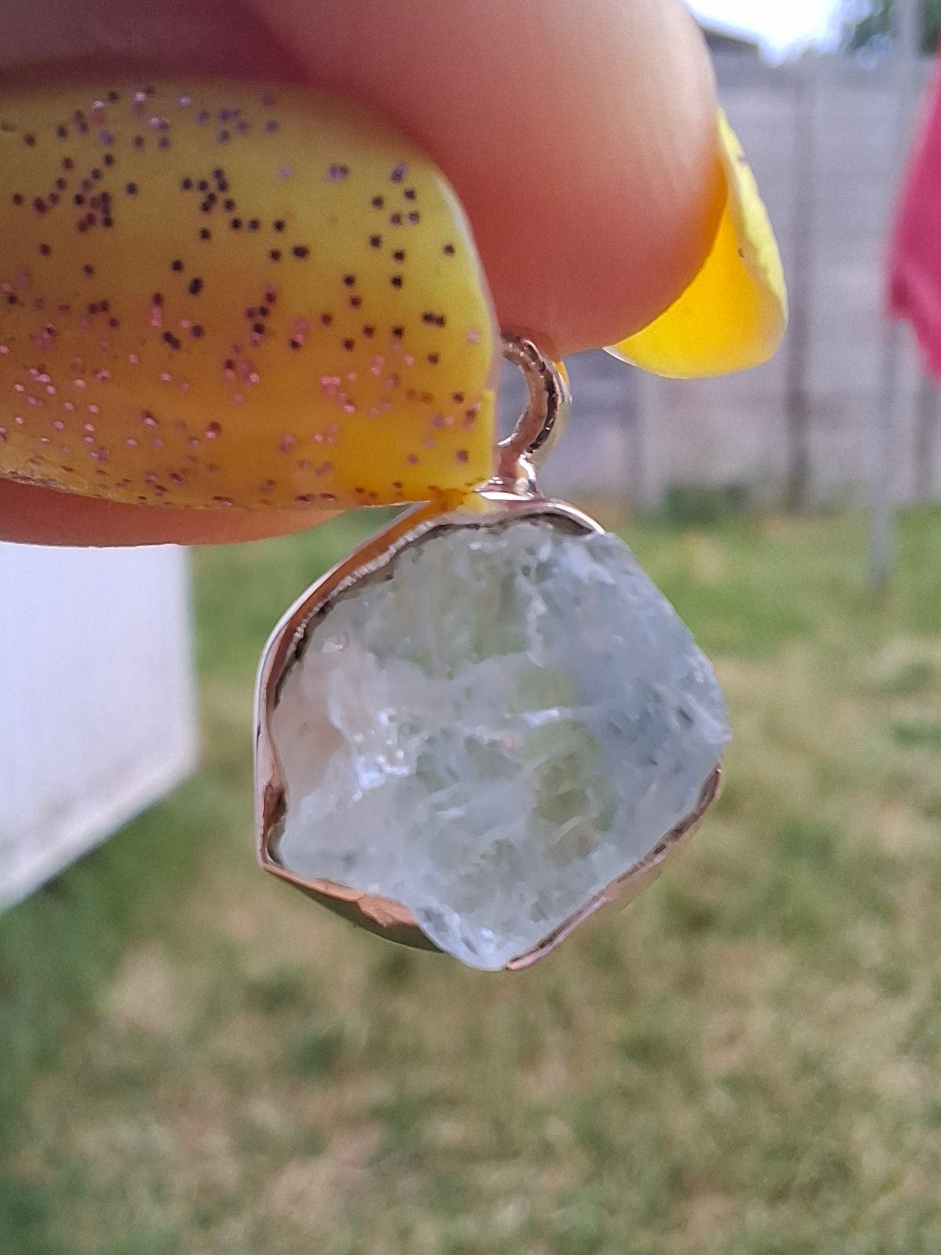 Aquamarine Pendant, 925 Silver, Crystal (Ref: AQ18)