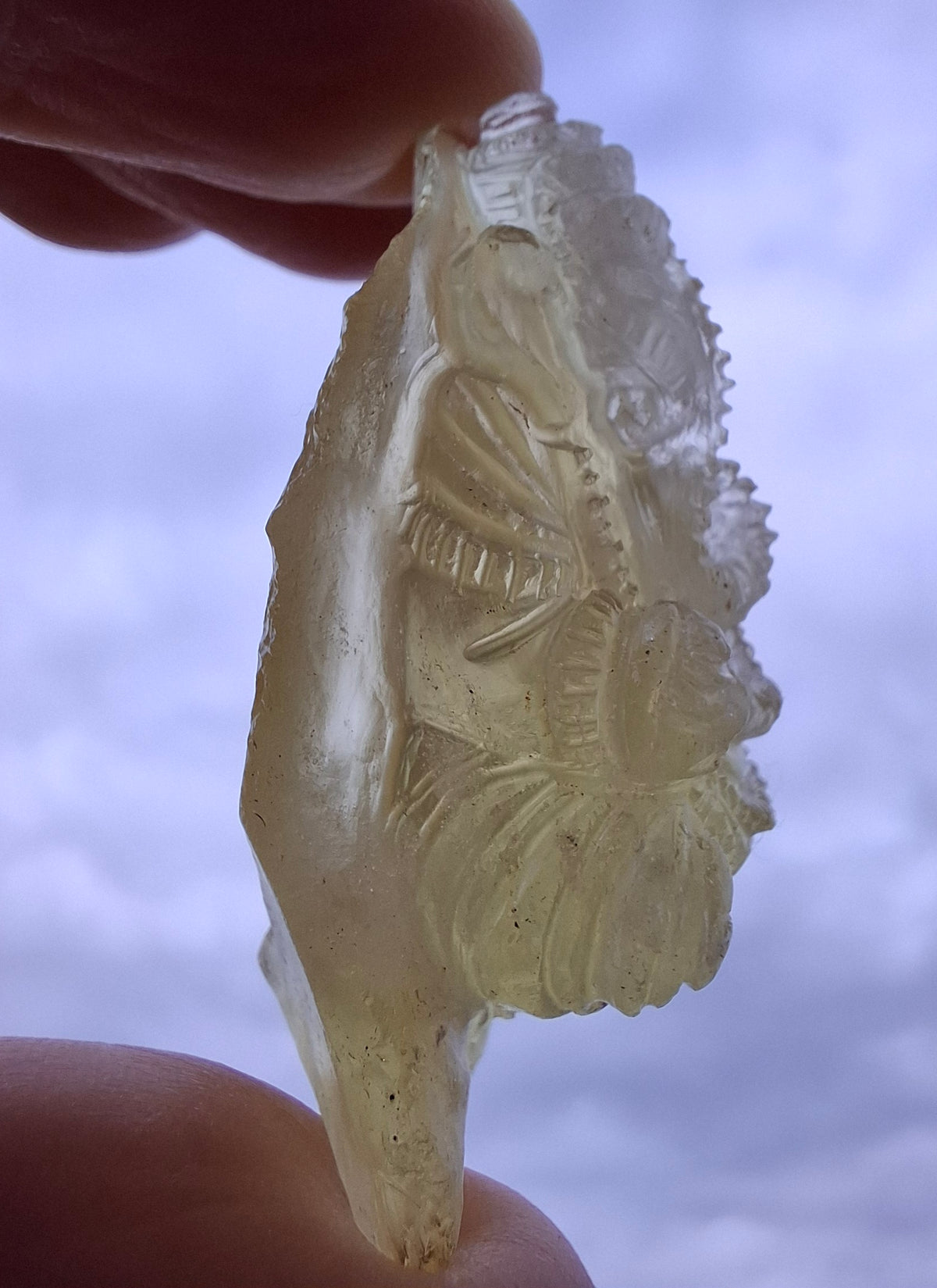 Libyan Desert Glass carving, GANESHA, 26.47g, Tektite (Ref: Ganesha1)