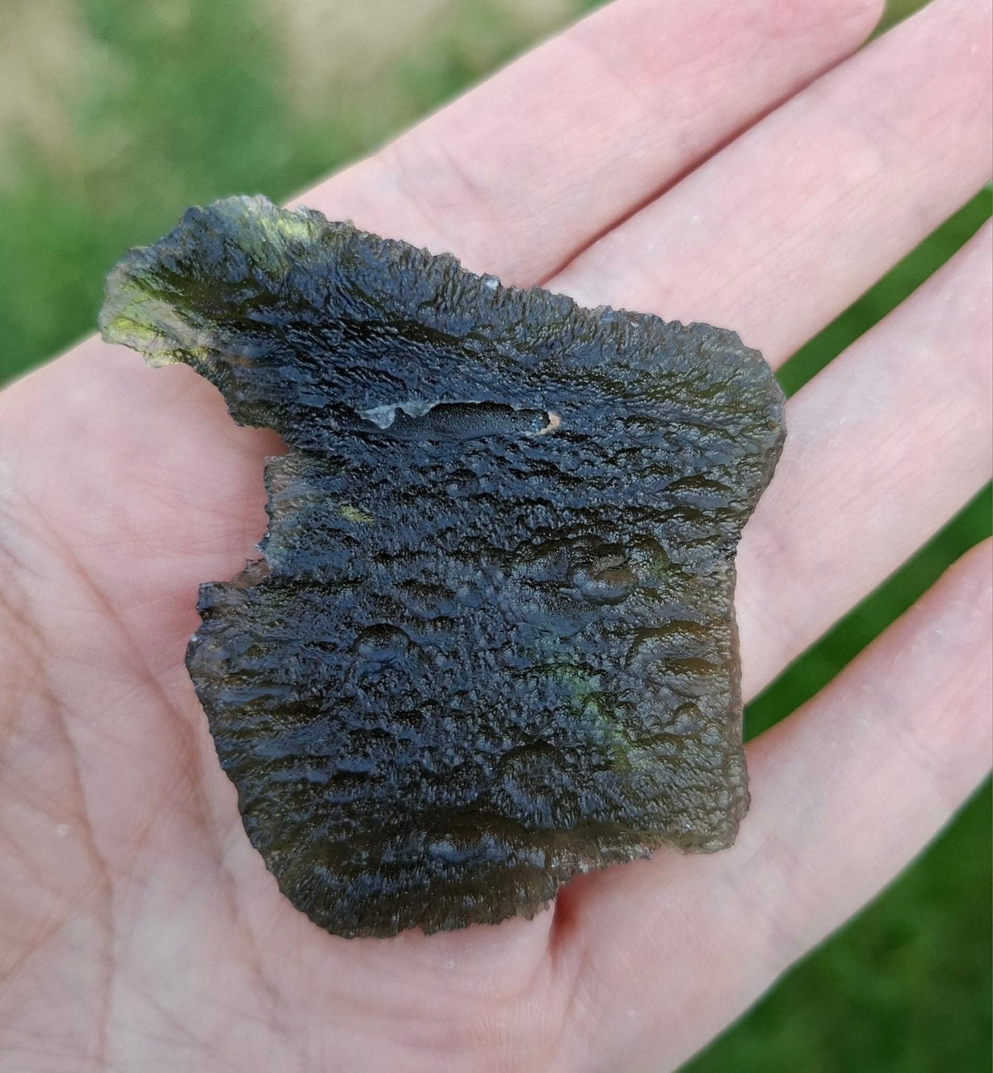 Moldavite Piece, ANGEL CHIME, CHLUM MAROUSKOVO POLE, 23.61g, Tektite (Ref: 1165)