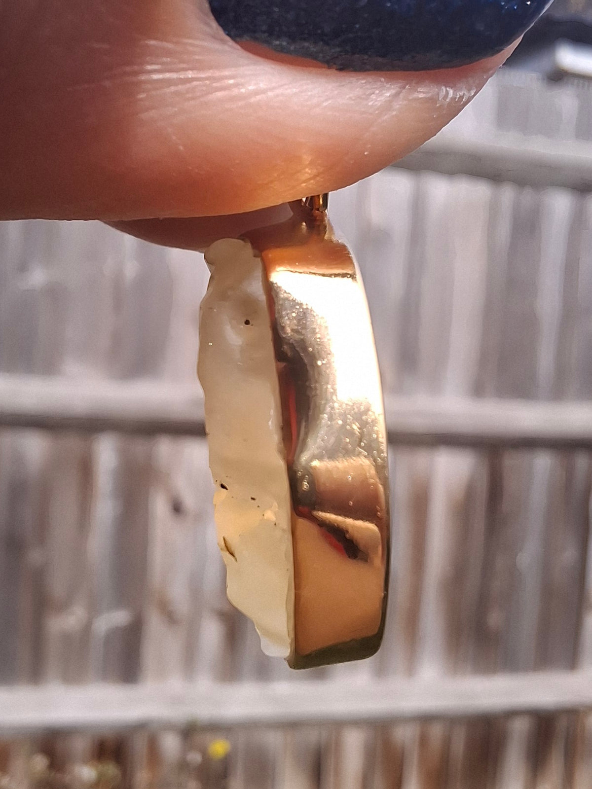 Libyan Desert Glass Pendant, 14K GOLD Plated, Tektite (Ref: LP124)