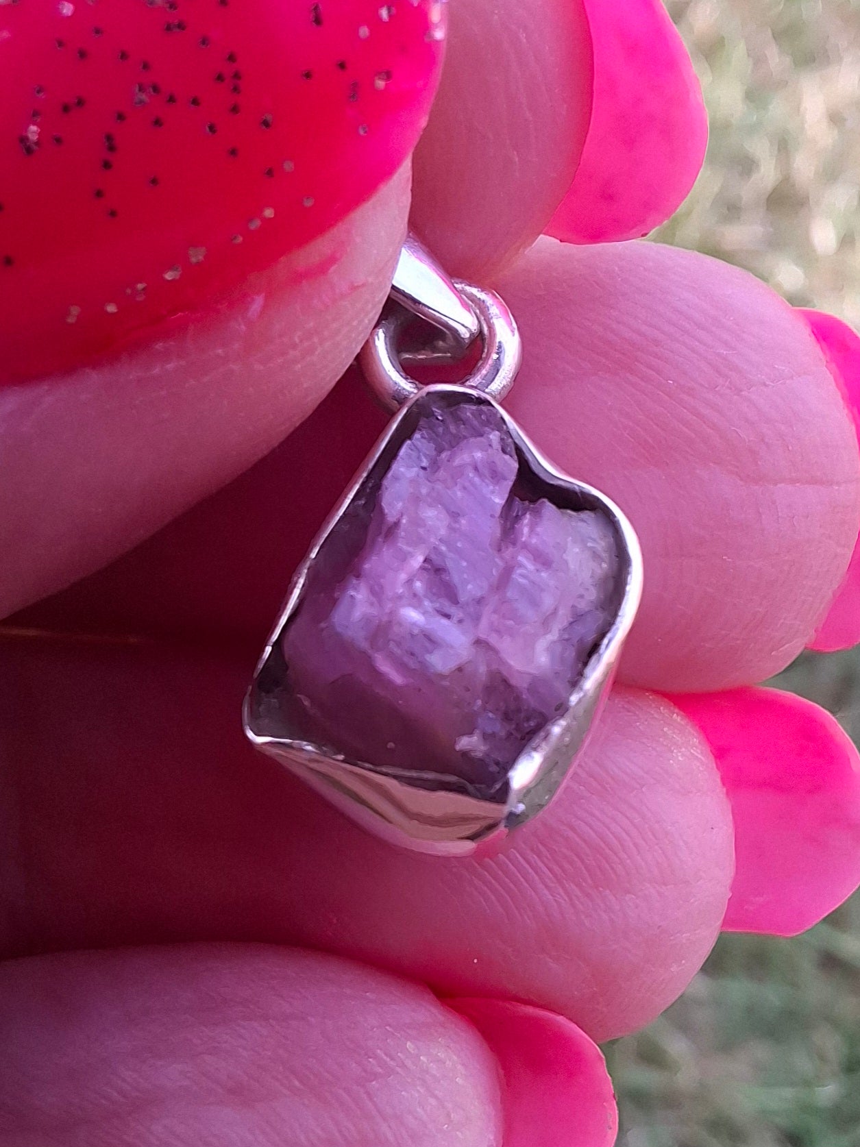 Pink Tourmaline Pendant, 925 Silver, Crystal (Ref: PT73)