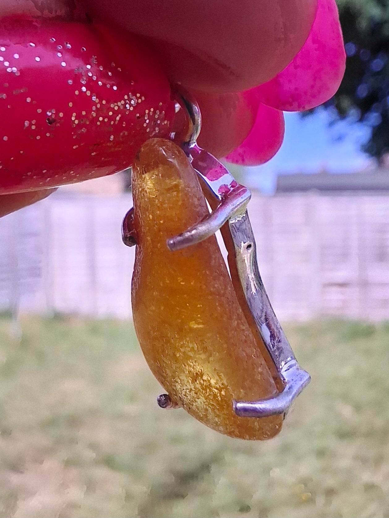 Baltic Amber Pendant, 925 Silver, Fossil (Ref: AP6)
