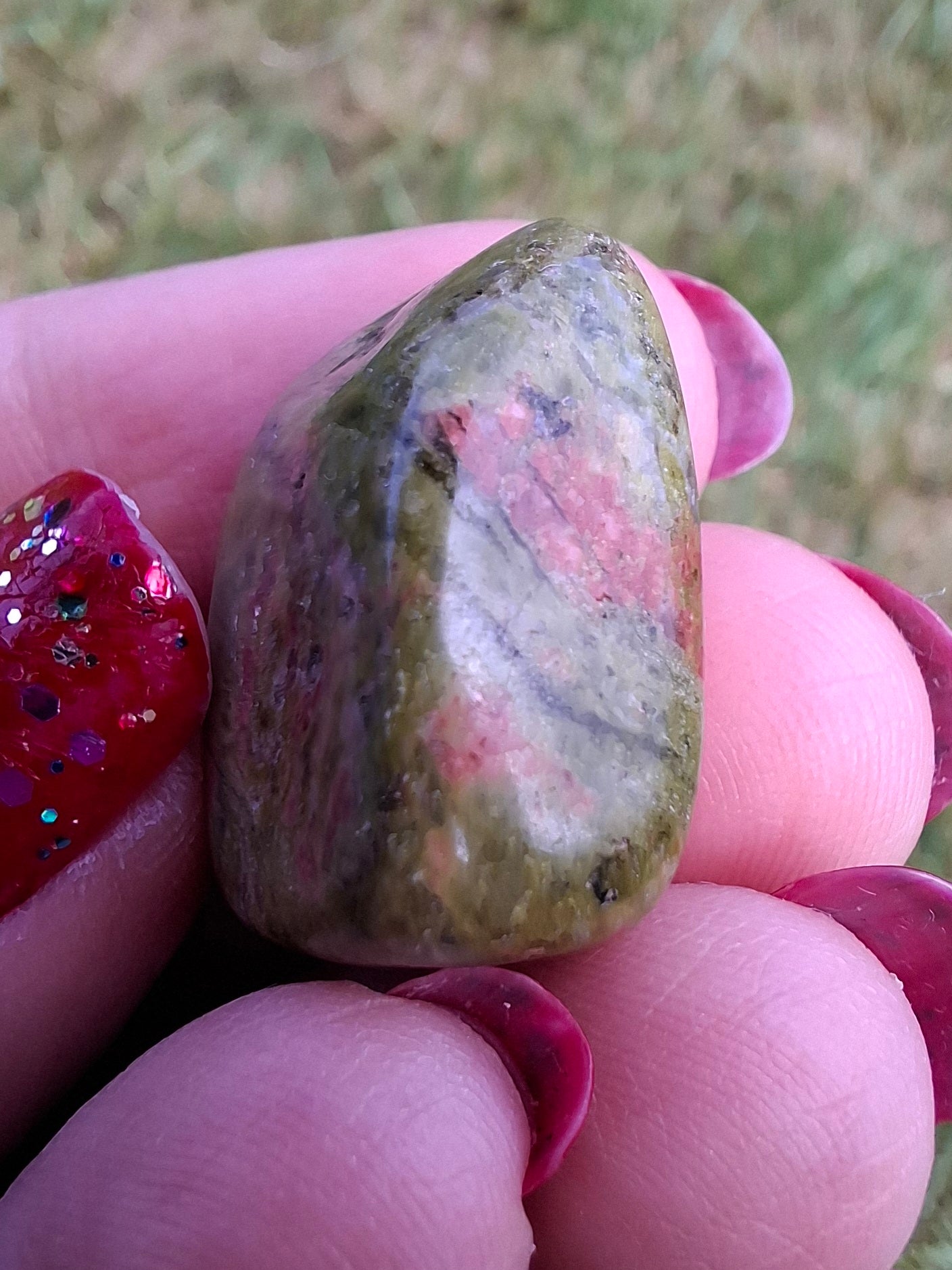 Unakite, Tumble Stone, Crystal (Ref: T186)