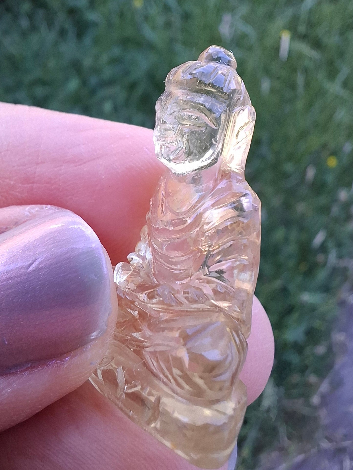 Libyan desert glass BUDDHA Carving, 4.81g, Tektite (LDG B4)