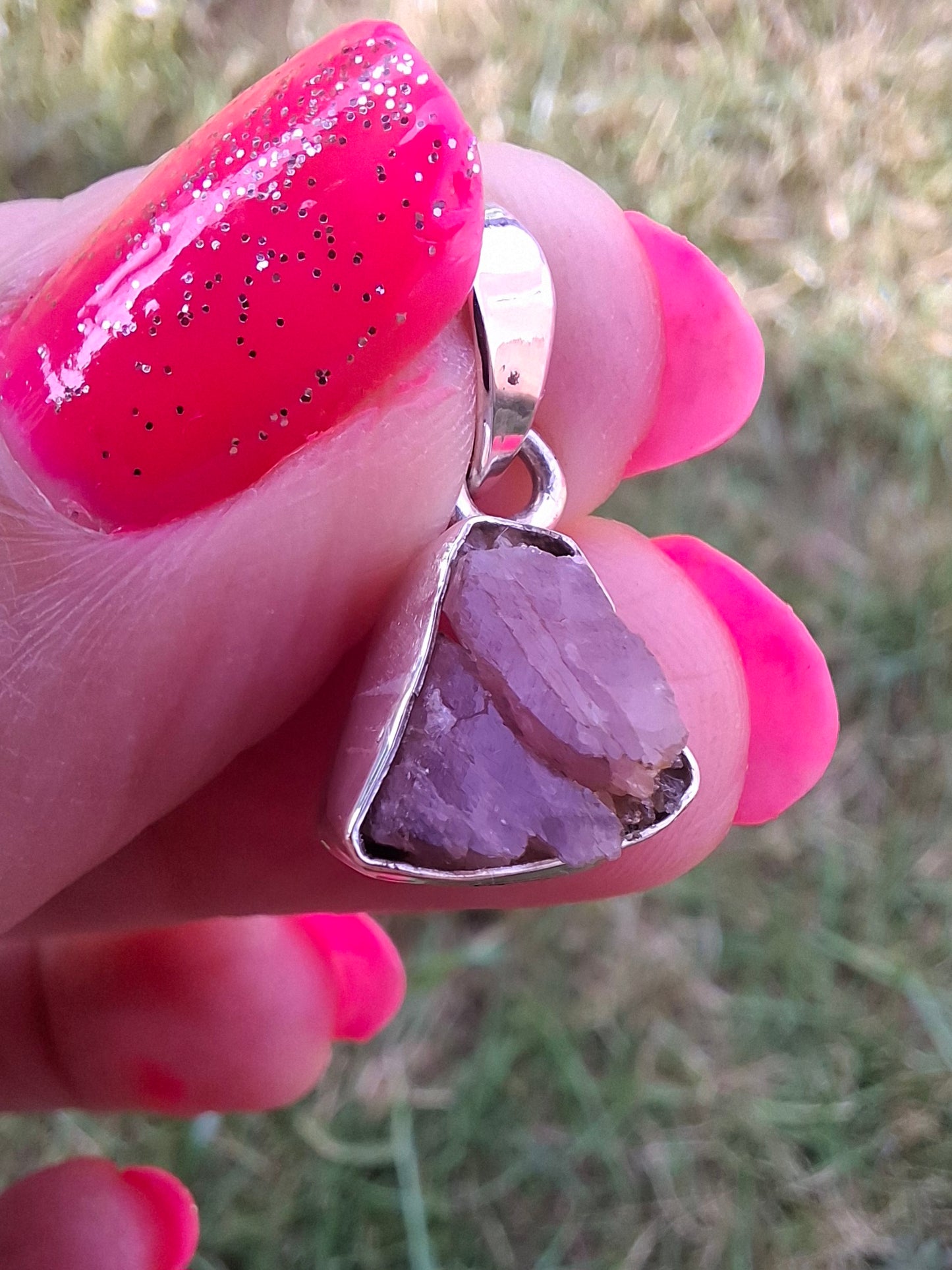 Pink Tourmaline Pendant, 925 Silver, Crystal (Ref: PT74)