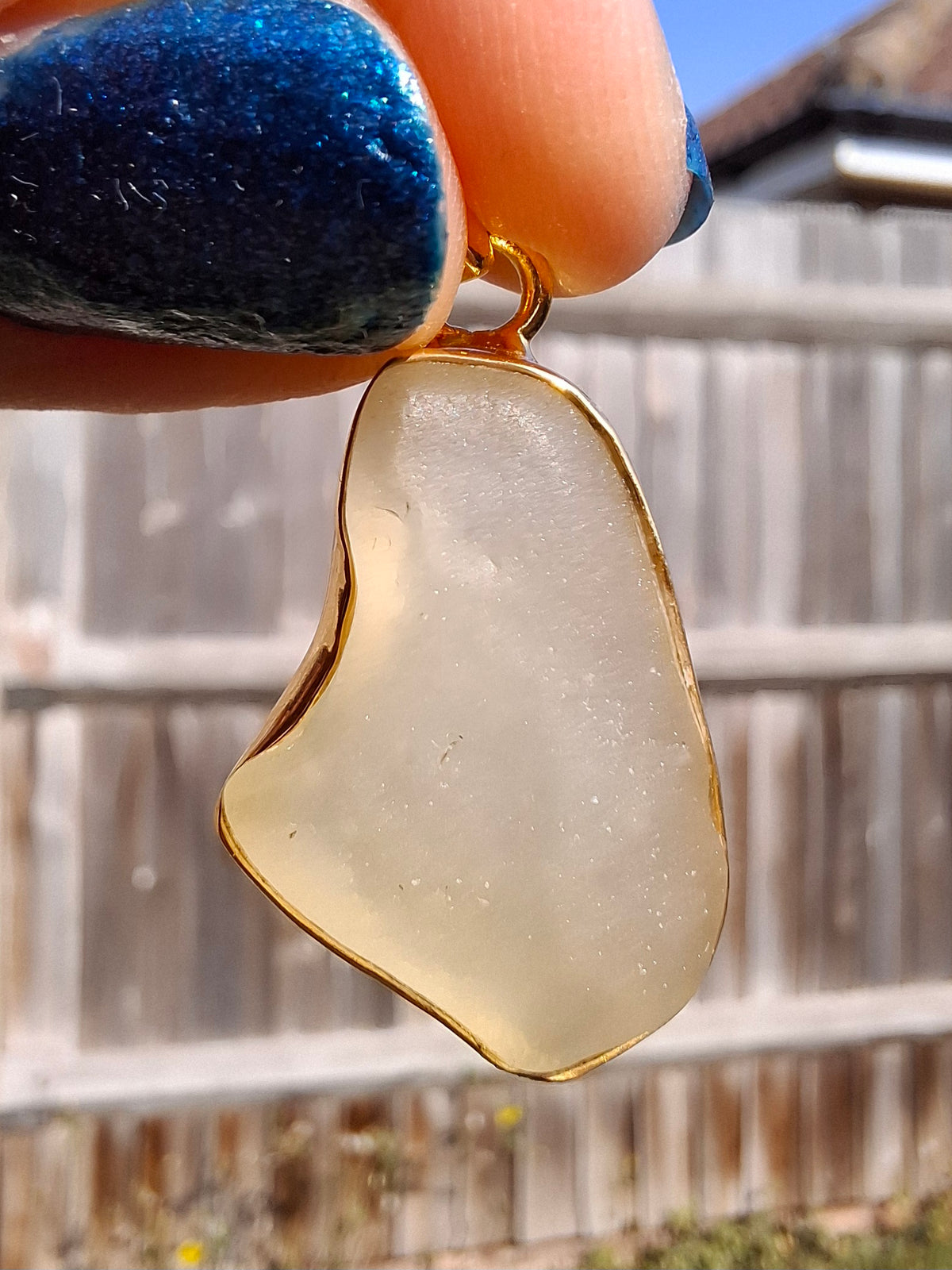 Libyan Desert Glass Pendant, 14K GOLD Plated, Tektite (Ref: LP120)