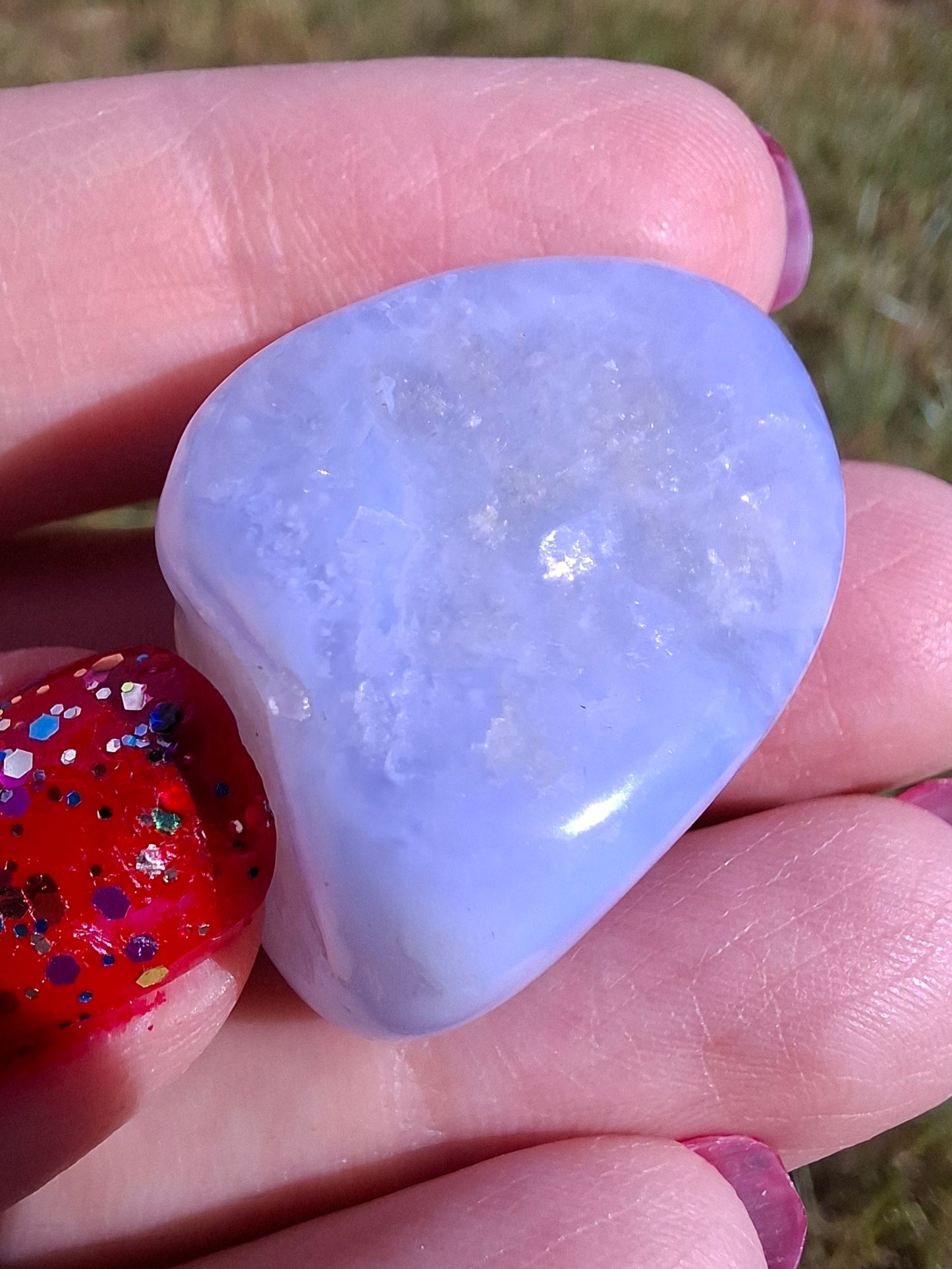 Blue Lace Agate, Tumble Stone, Crystal (Ref: T139)