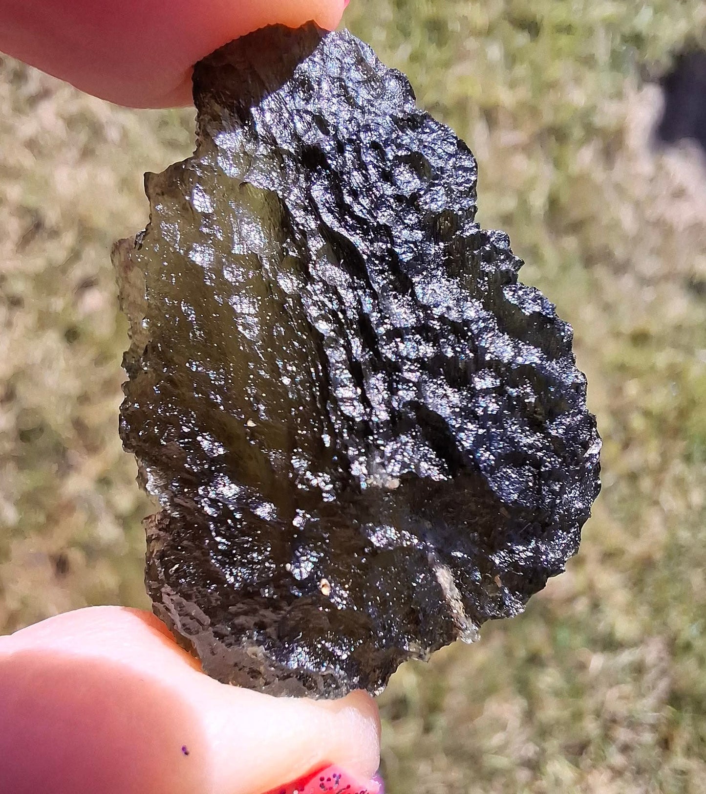 Moldavite Piece, CHLUM, 9.87g, Tektite (Ref: 1168)