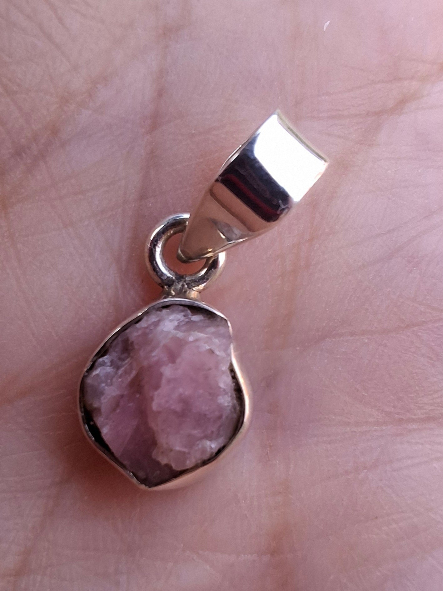 Pink Tourmaline Pendant, 925 Silver, Crystal (Ref: PT91)