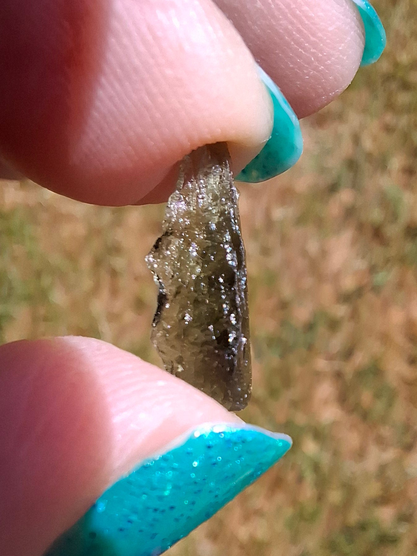 Moldavite small Piece, 0.34g, Tektite (Ref: 1421)