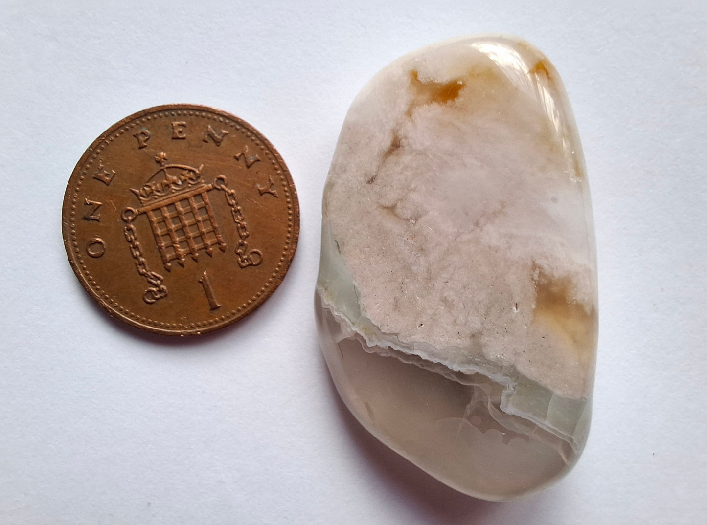 Flower Agate, Tumble Stone, Crystal (Ref: T77)