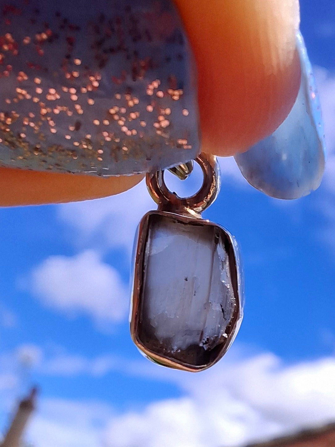 Moldavite Pendant, 925 Silver, Tektite (Ref: P80)