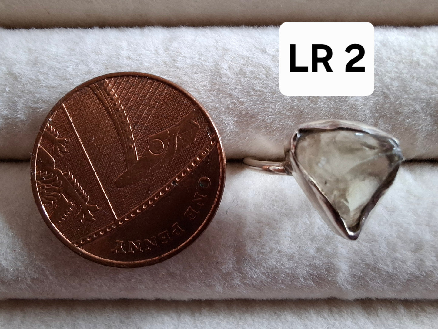 Libyan Desert Glass Ring, size large G, 925 Silver, Tektite (Ref: LR2)