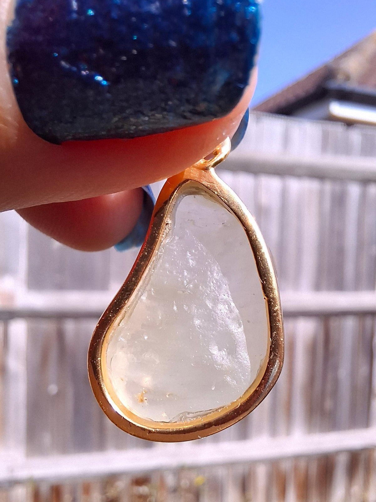 Libyan Desert Glass Pendant, 14K GOLD Plated, Tektite (Ref: LP115)