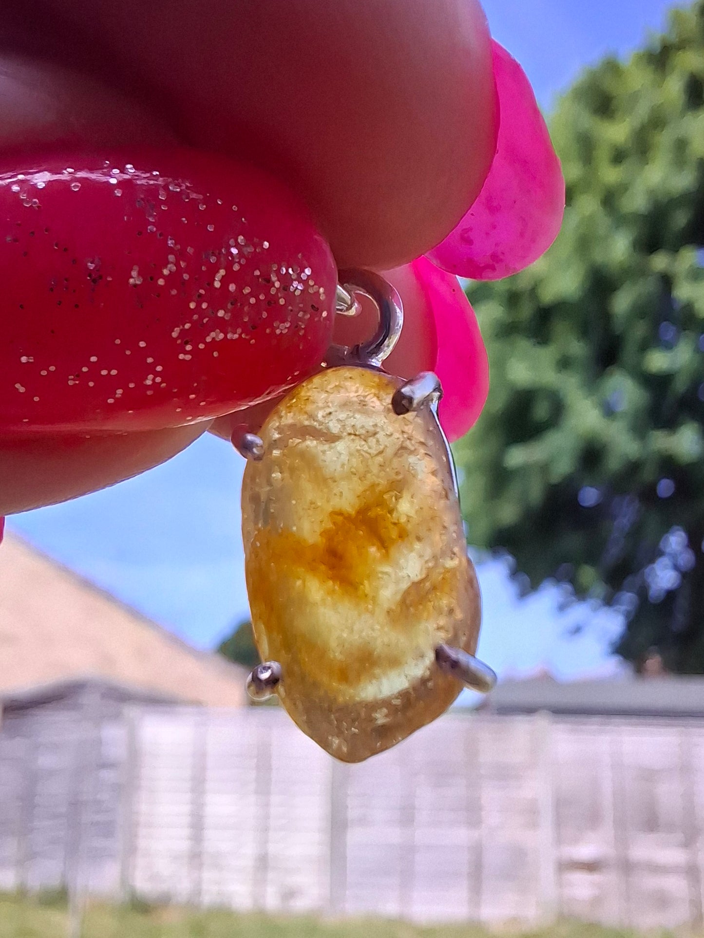Baltic Amber Pendant, 925 Silver, Fossil (Ref: AP23)
