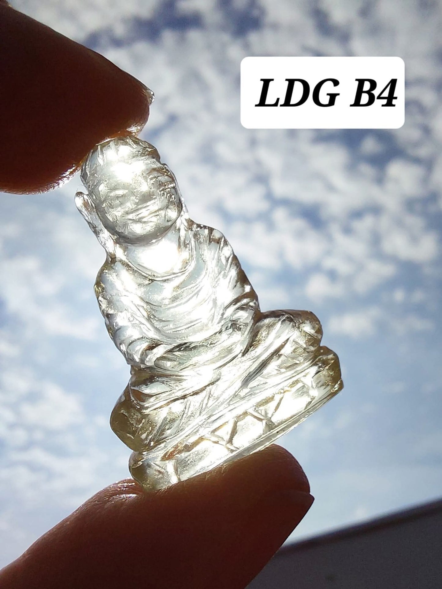 Libyan desert glass BUDDHA Carving, 4.81g, Tektite (LDG B4)