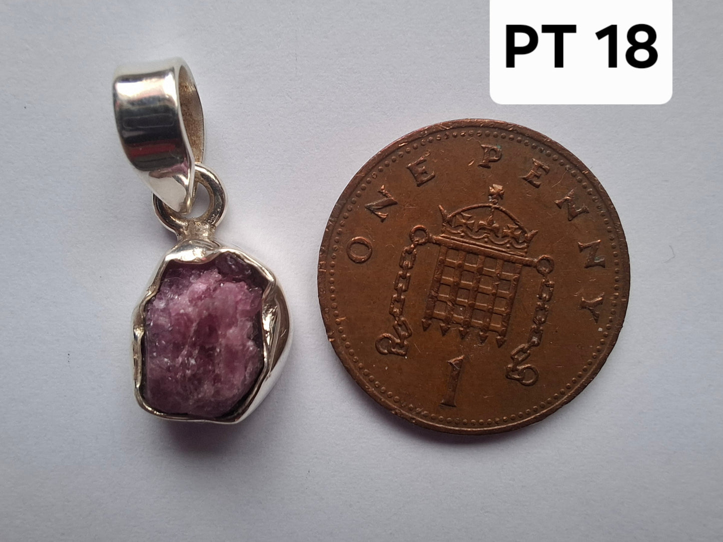 Pink Tourmaline Pendant, 925 Silver, Crystal (Ref: PT18)