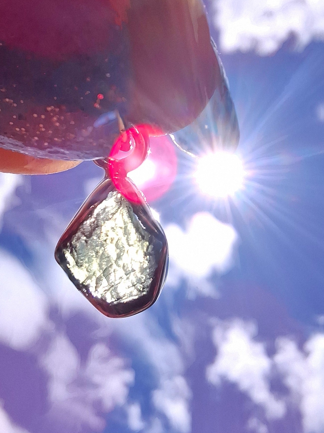 Moldavite Pendant, 925 Silver, Tektite (Ref: P88)