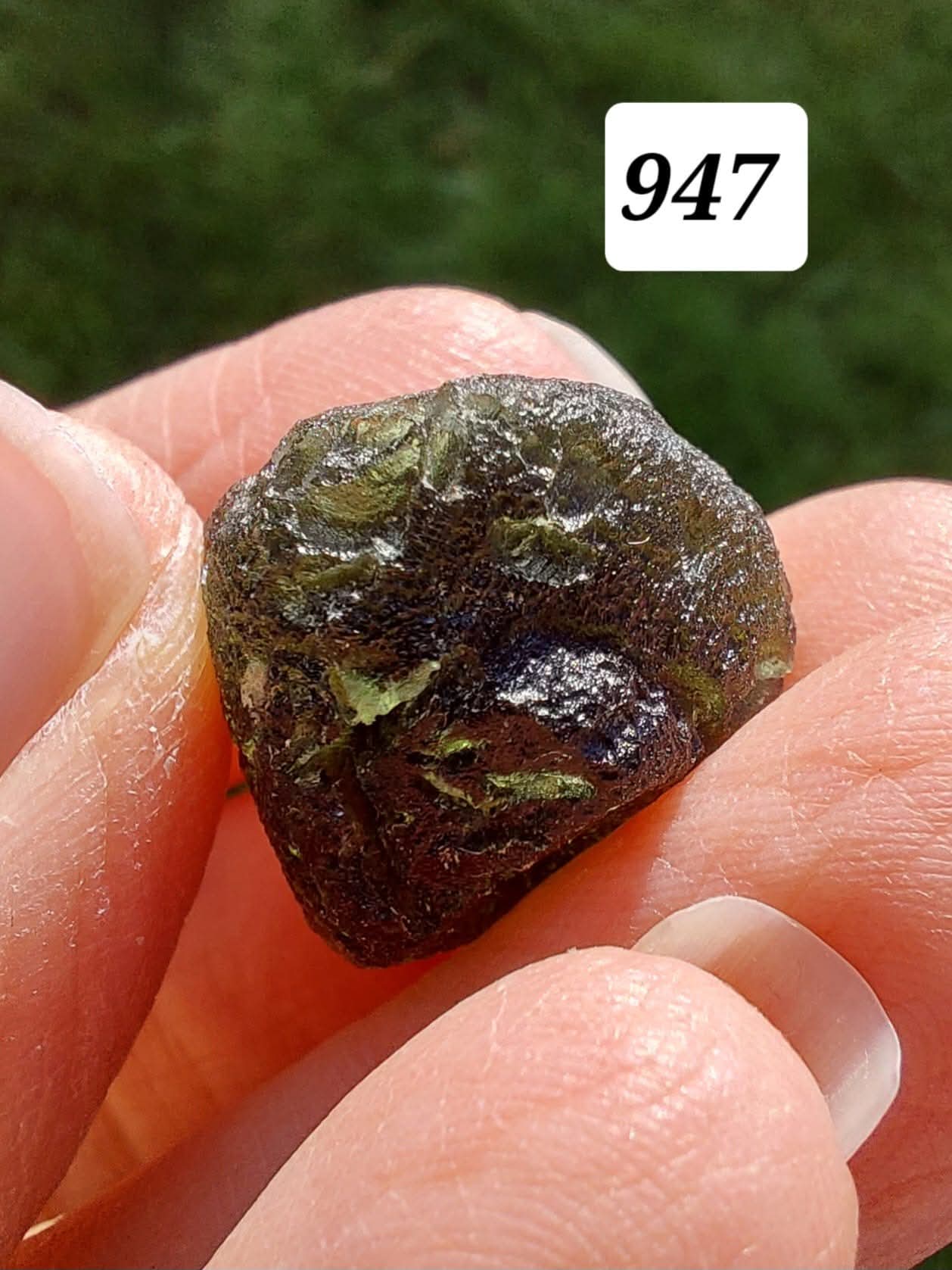 Moldavite Piece, NESMEN,  5.48g, Tektite (Ref: 947)